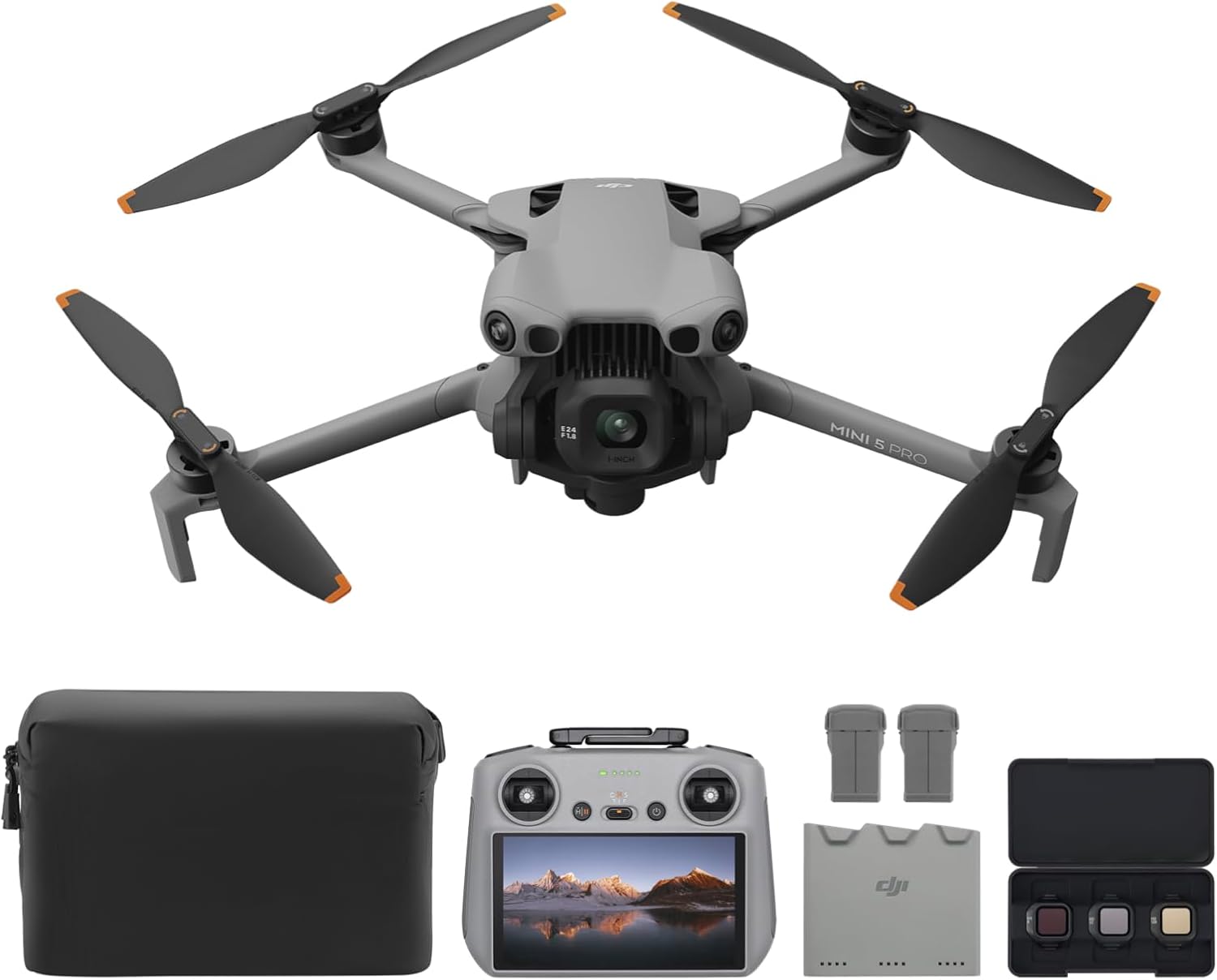 DJI Mini 5 Pro Fly More Combo With DJI RC 2, 1-Inch CMOS 4K Drone for Beginners With Omnidirectional Obstacle Sensing, ActiveTrack 360°, 225° Gimbal Rotation, 3 Batteries