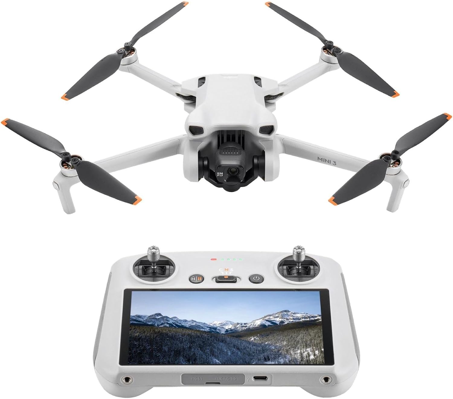 DJI Mini 3 With DJI RC, 3-Axis Mechanical Gimbal Mini Camera Drone | 4K HDR Video, 38-Min Flight Time, up to 32800ft (10km) Video Transmission, Vertical Shooting, GPS Auto Return